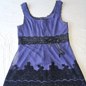 Maurices Purple and Black Lace Tank Top